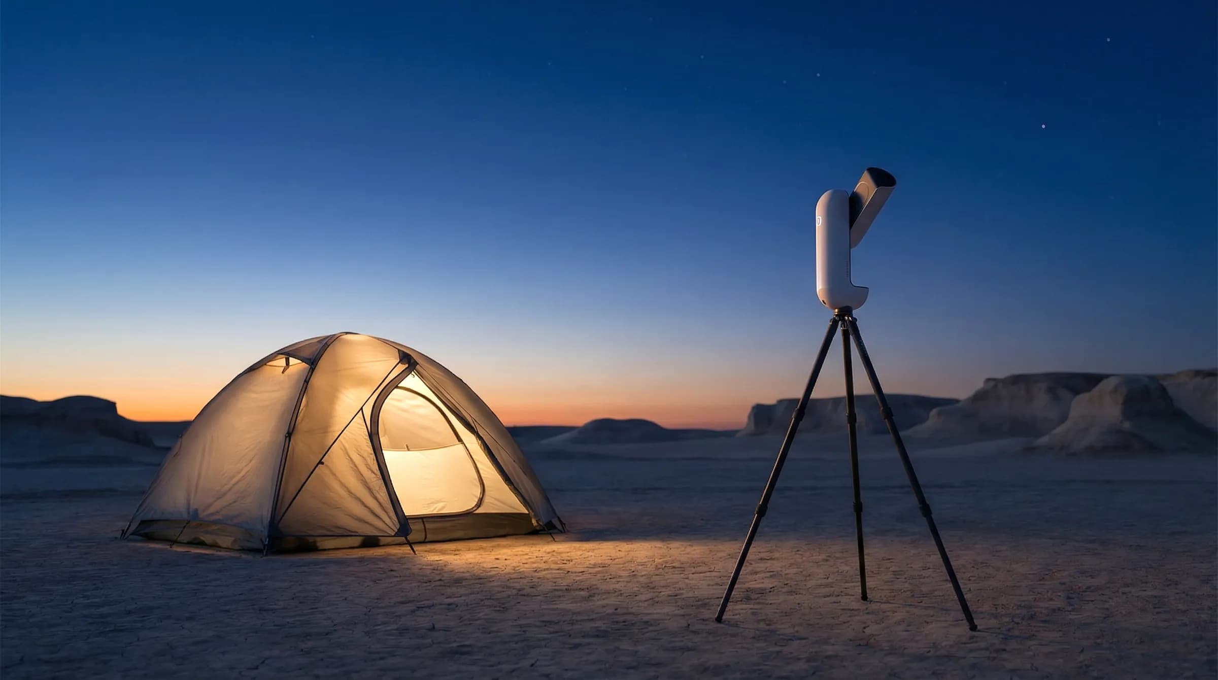 A supplied tripod for adjustable setup